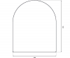 Blacha pod piec 100x120cm półokrągła czarny mat